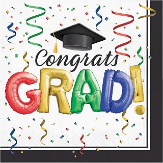 Creative Converting # 1 Grad Napkins, 6.5", Multi-colored