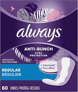 Always Panty Liners Anti Bunch Regular, 60 Count