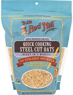 Bob's Red Mill Quick Cooking Steel Cut Oats Golden Spurtle, 22 OZ (Pack of 3)