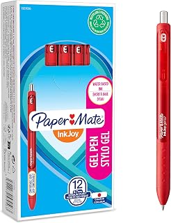 Paper Mate InkJoy Gel Pens | Medium Point (0.7mm) | Red Ink | 12 Count