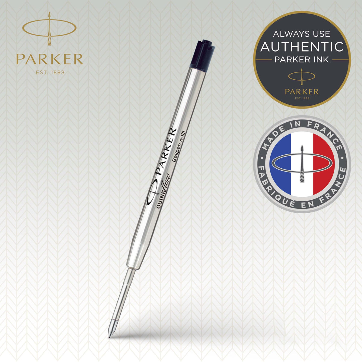 Quinkflow Ballpoint Pen Ink Refill by Parker – 1 Count, Black, Model 1950369