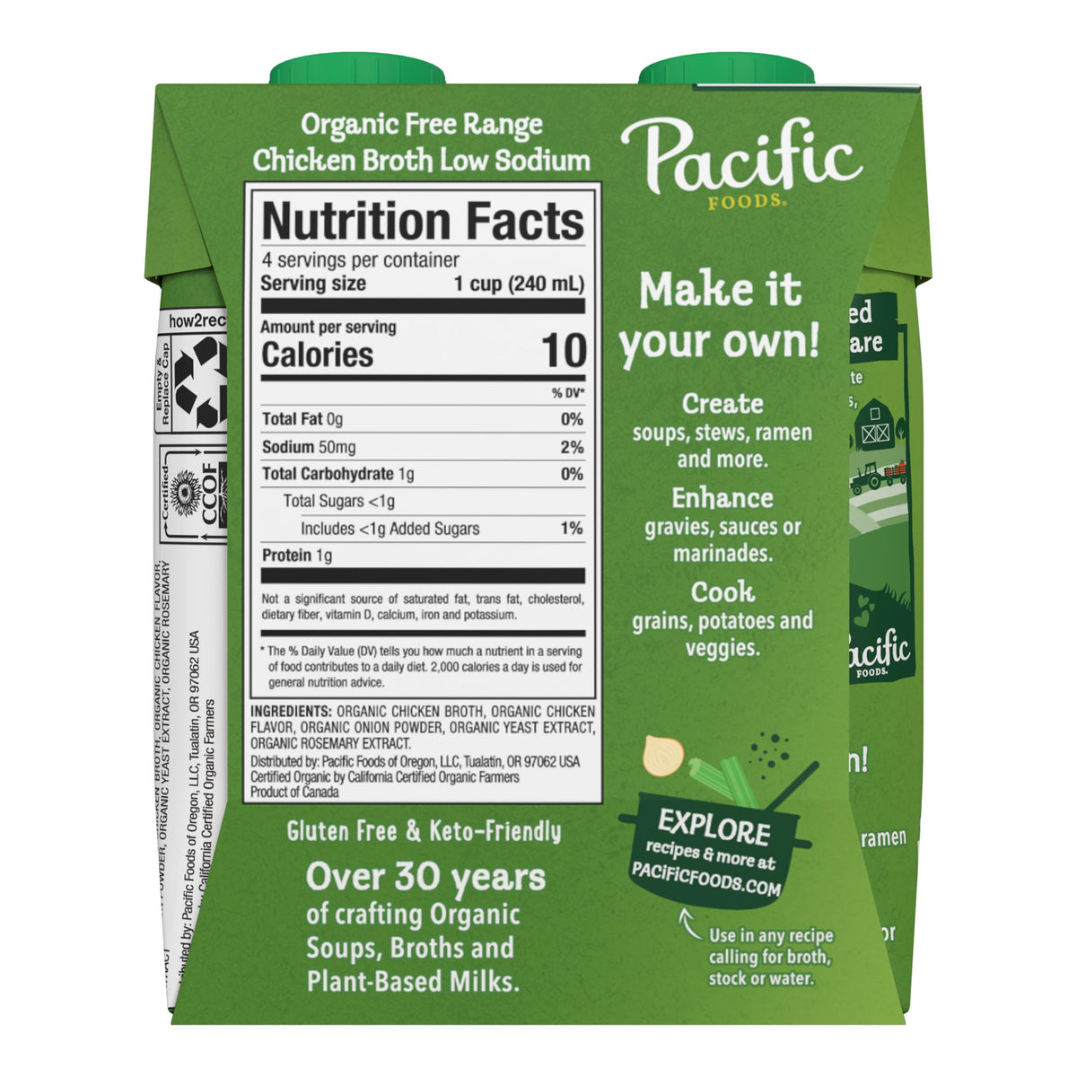 Organic Broth Chicken Low Sodium, 8 Ounce, 8 Pack by Pacific Foods – 2 Ounce (Pack of 8), Pack of 8, Model 0052603289962