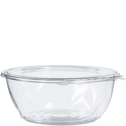 Dart 64 oz SafeSeal Tamper-Evident Clear PET Plastic Bowl with Hinged Flat Lid, CTR64BF (100 Count)