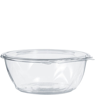 Dart 64 oz SafeSeal Tamper-Evident Clear PET Plastic Bowl with Hinged Flat Lid, CTR64BF (100 Count)
