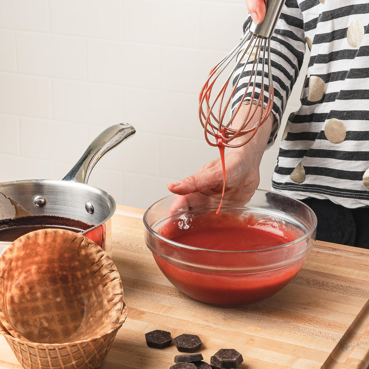 Silicone Piano Whisk 10" Frost by Cuisipro – Medium, silicone, Silver, Model 74695011