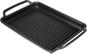 Monix Solid+ Cast Aluminium Non-Stick Ribbed Hot Plate, 40 cm, Black