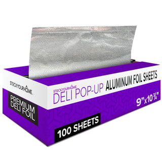 Pre-Cut Deli Aluminum Foil Sheets by Stock Your Home – 9" Inch, Aluminum, Silver, Pack of 100, Model Stock Your Home 2457