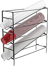 Winco 20" 3-Tier Cup Dispenser Rack Dispensing Rack | Three-tier, Suction feet, Restaurant service, Great for Snow Cone Cups, Cup Storage, Concession Stands and Counter Service