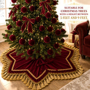 Roowest Velvet Christmas Tree Skirt, 48 Inch Octagon, Classic