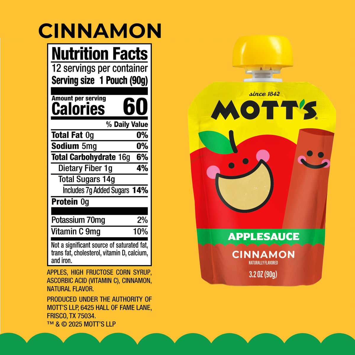 Cinnamon Applesauce by Mott's – 20 Count, Pack of 20