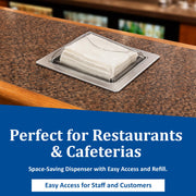 In-Counter Napkin Dispensers by San Jamar – Stainless Steel, Clear, Model H2001CLSS