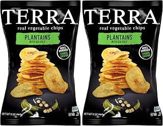 Terra Plantains Real Sea Salt Vegetable Chips 5 oz,(Pack of 2)