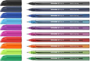 Schneider Vizz M (Medium) Ballpoint Pen, 1.0 mm, Transparent Barrel, Assorted Ink Colors, Pack of 10 Pens (102290)