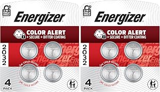 Energizer 2032 Batteries, 3V Lithium Coin Batteries, 4 Count (Pack of 2)