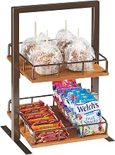 Sierra Collection – Two-Tier Merchandiser – 12W x 12D x 21H, Wood, Bronze Painted Metal