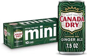 Canada Dry Ginger Ale Soda, 7.5 Fl oz Mini Cans, 10 Pack