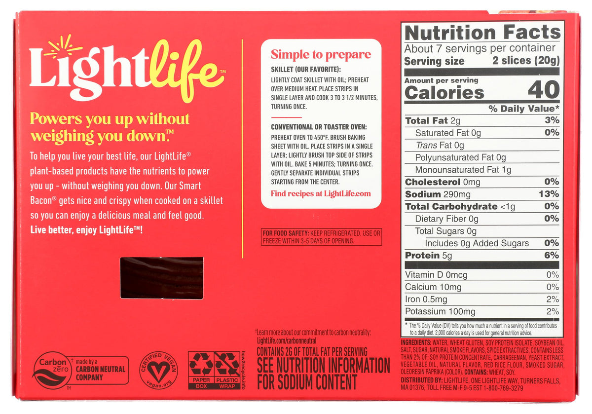 FOODS Smart Bacon by Lightlife – 5 Ounce (Pack of 1)