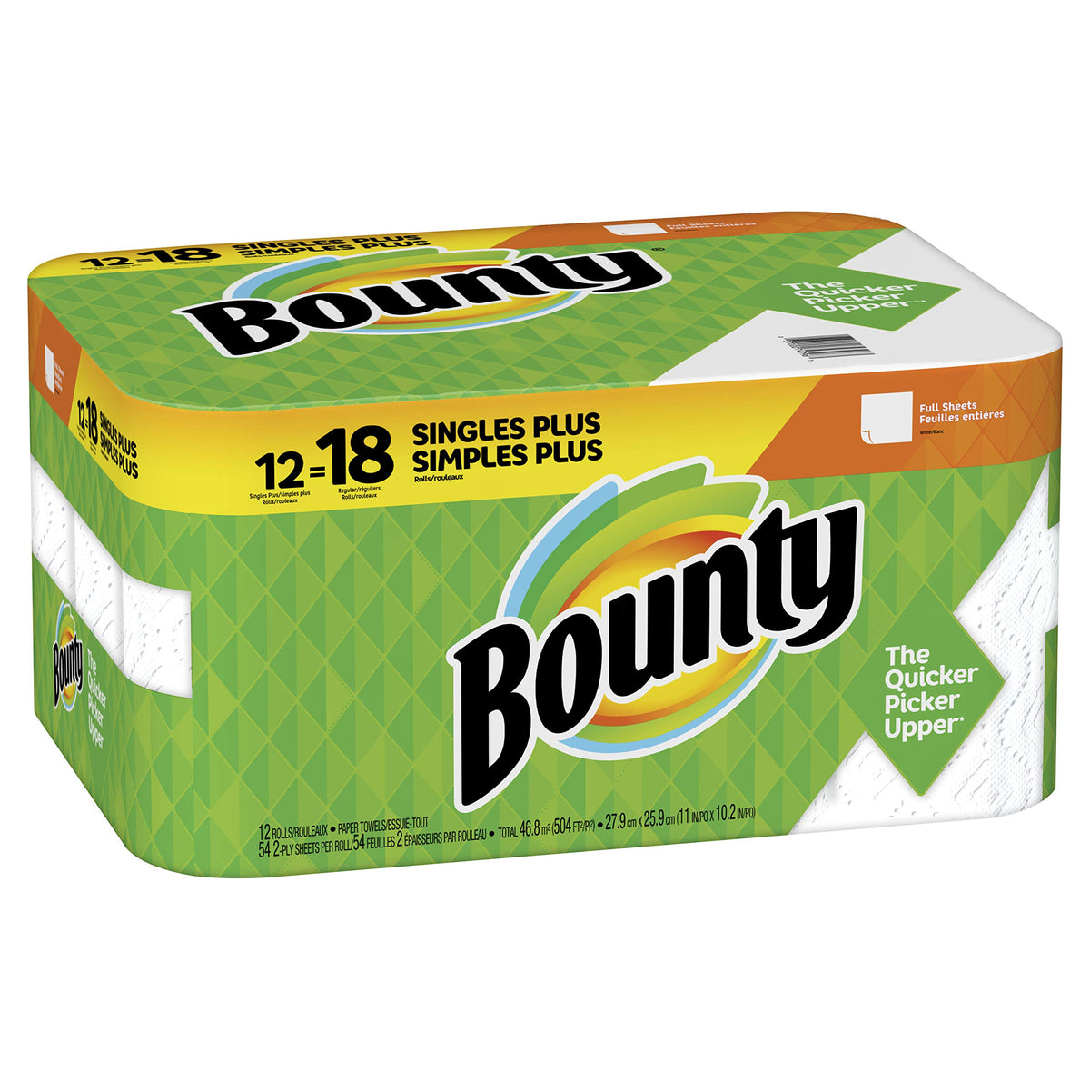Bounty 1 / 12x12x12 Inch (Pack of 1) / White Paper Towels