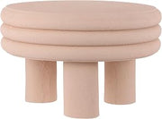 JONATHAN Y Rashida 13.5" Round Polyresin Accent Table, Pink Frosted