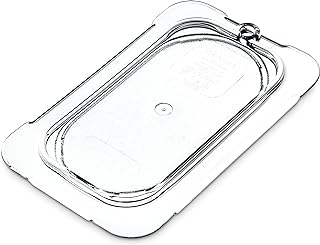 Carlisle FoodService Products StorPlus Flat Lid, Cover for 1/9 Size Food Pans, Unnotched, 6.88" x 4.31", 1 Count, Clear