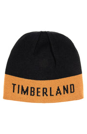 Men's Reversible Logo Jacquard Beanie by Timberland – Acrylic, Wheat/Black, Model T101308