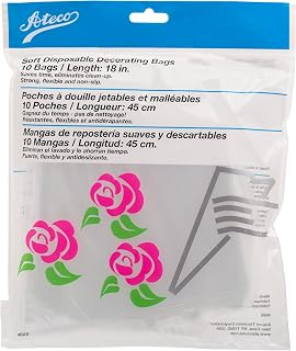 Ateco 4685 Soft Disposable Decorating Bags, 18-Inch, Pack of 10, Made in USA, Clear