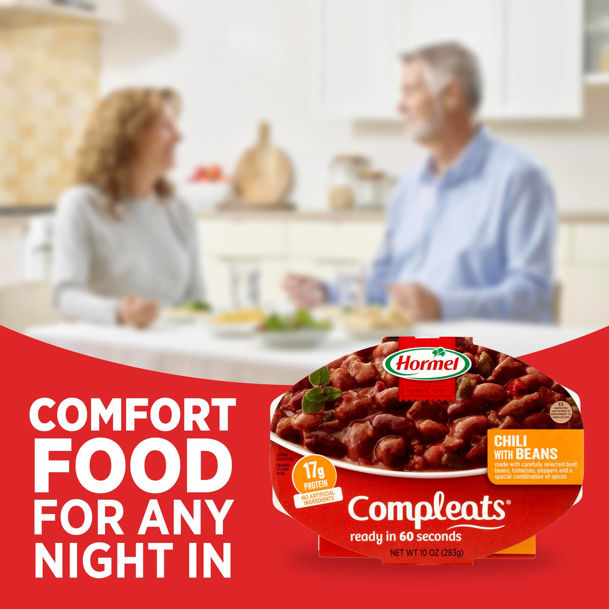HORMEL COMPLEATS Chili with Bean / 10 Ounce (Pack of 6) / Chili with Beans Chili