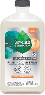 Seventh Generation Power+ Foaming Dish Spray Mandarin Orange Dishwashing soap Cuts Grease 16 oz