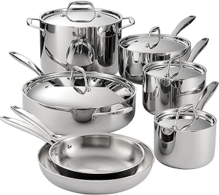 Tramontina Signature Tri-Ply Clad Stainless Steel 12-Pc Pots and Pans Set