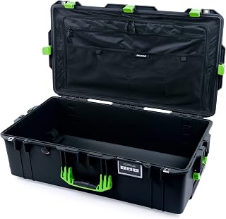 Black & Lime Green Pelican 1615 case. Comes with Combo lid Pouch - Organizer.