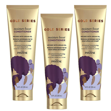 Gold Series Moist Boost Conditioner - 8.4 oz by Pantene – 8.4 Fl Oz (Pack of 3), Pack of 3, Model 18358