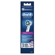 Cross Action Electric Toothbrush Replacement Brush Heads Refill by Oral-B – 3 Count (Pack of 1), Nylon, White, Blue, Green