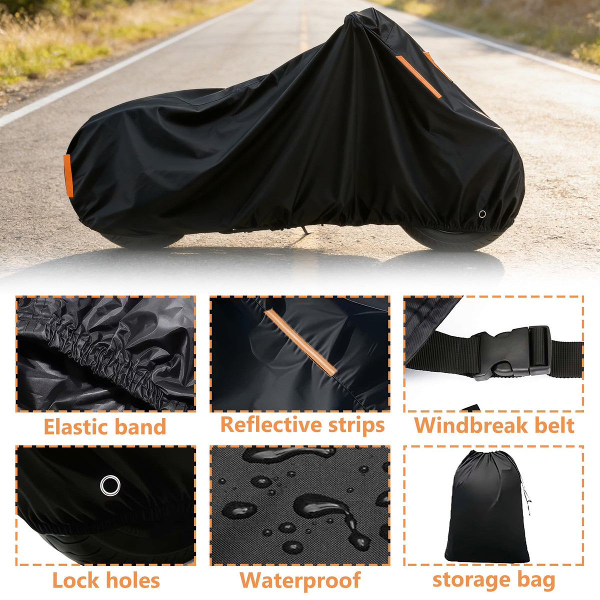 Motorbike Cover for Cobra CX50SRX FWE丨All Season Waterproof Motorcycle Cover Anti Ice 300D Oxford Anti Snow Scooter Moped Covers with Storage Bag by Generic – Model Rich-CA-34