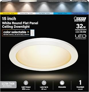 Feit Electric Flush Mount Ceiling Light Slim, Dimmable, 5CCT - 15 in