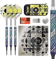 Target Darts Luke Littler Edge Soft Pixel Tip Dart Set, 19G | 95% Tungsten Darts, “The Nuke” Player Edition with Takoma Wallet, Swiss Conversion Points & No.2 K-Flex Flights