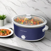 Slow Cooker 6-Quart Manual Crockery Style with Dishwasher Safe Oval Ceramic Crockpot and Glass Lid Two Temperature Settings Plus Keep Warm by West Bend – Model SCWB6QPTNW13