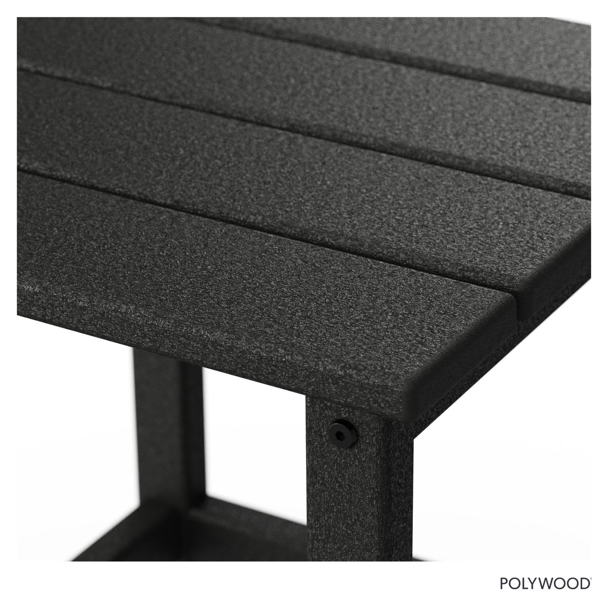 Long Island 18" Side Table by Polywood – 18", High Density Polyethylene, Black, Model ECT18BL