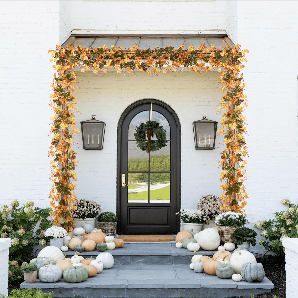 Lvydec Maple Leaf Garland, 13 Feet Total, Orange