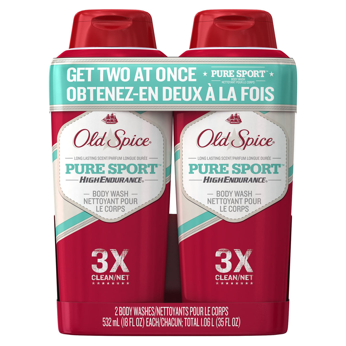 Pure Sport by Old Spice – 36 Fl Oz (Pack of 1), Red