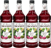 Monin Desert Pear, 1 Liter Bottles (Pack of 4), Bright Fuschia