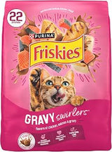 Friskies Purina Gravy Swirlers Dry Cat Food, Chicken & Salmon, 22 lb Bag