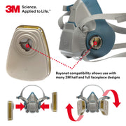 Respirator Cartridge by 3M – 6006, Metal, Olive, Model 6006