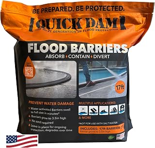 Quick Dam Water Activated Flood Barrier, 17ft, 1 Pack