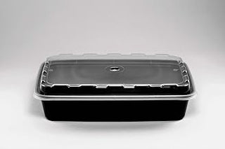 CR-927B, 28 oz Rectangular Microwaveable Food Containers Combo. 150 set/cs