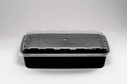 CR-927B, 28 oz Rectangular Microwaveable Food Containers Combo. 150 set/cs by CuBE Plastics – 28 oz, 28.0 ounces, Polypropylene, Black, Model FBA_CR-927B