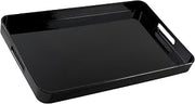 10 Strawberry Street 19.25" x 11.75" Lacquer Rectangle Serving Tray with handles, Black