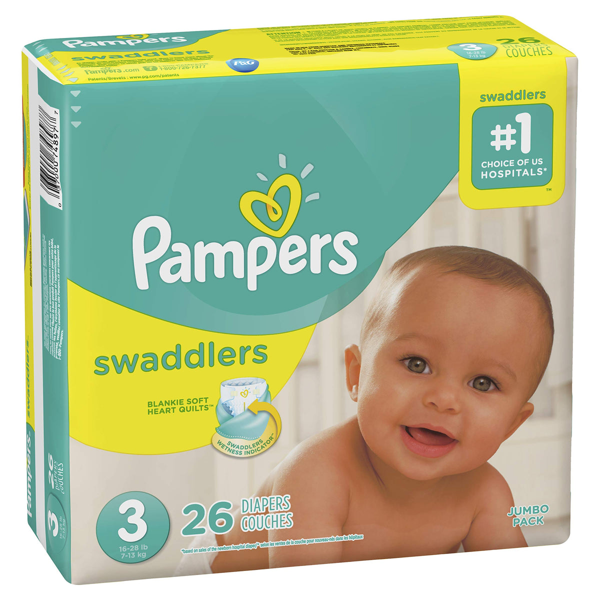 Pampers Size 3 (26 Count) / 26.0 / White Baby Diapers