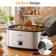 Sunvivi Electric Roaster Oven, 28 Quart Capacity, Silver