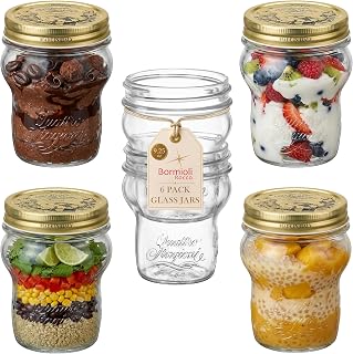 Bormioli Rocco Quattro Stagioni Stacking Jar - ClearGold, Set of 6