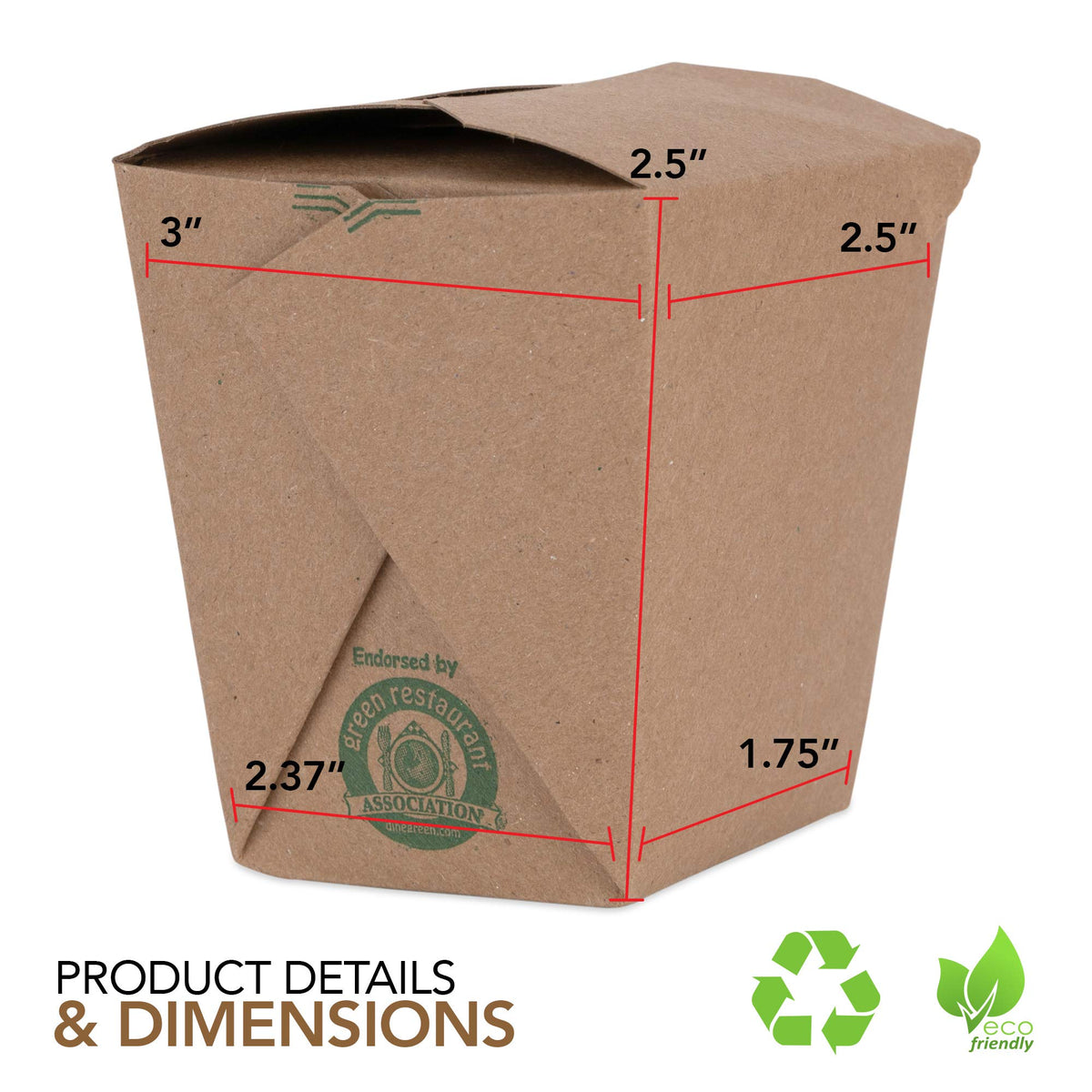 Takeout Food Containers 8 Oz Microwaveable Kraft Brown Paper Mini Chinese Take Out Box (50 Pack) Leak and Grease Resistant Stackable To Go Boxes - Recyclable Food Containers